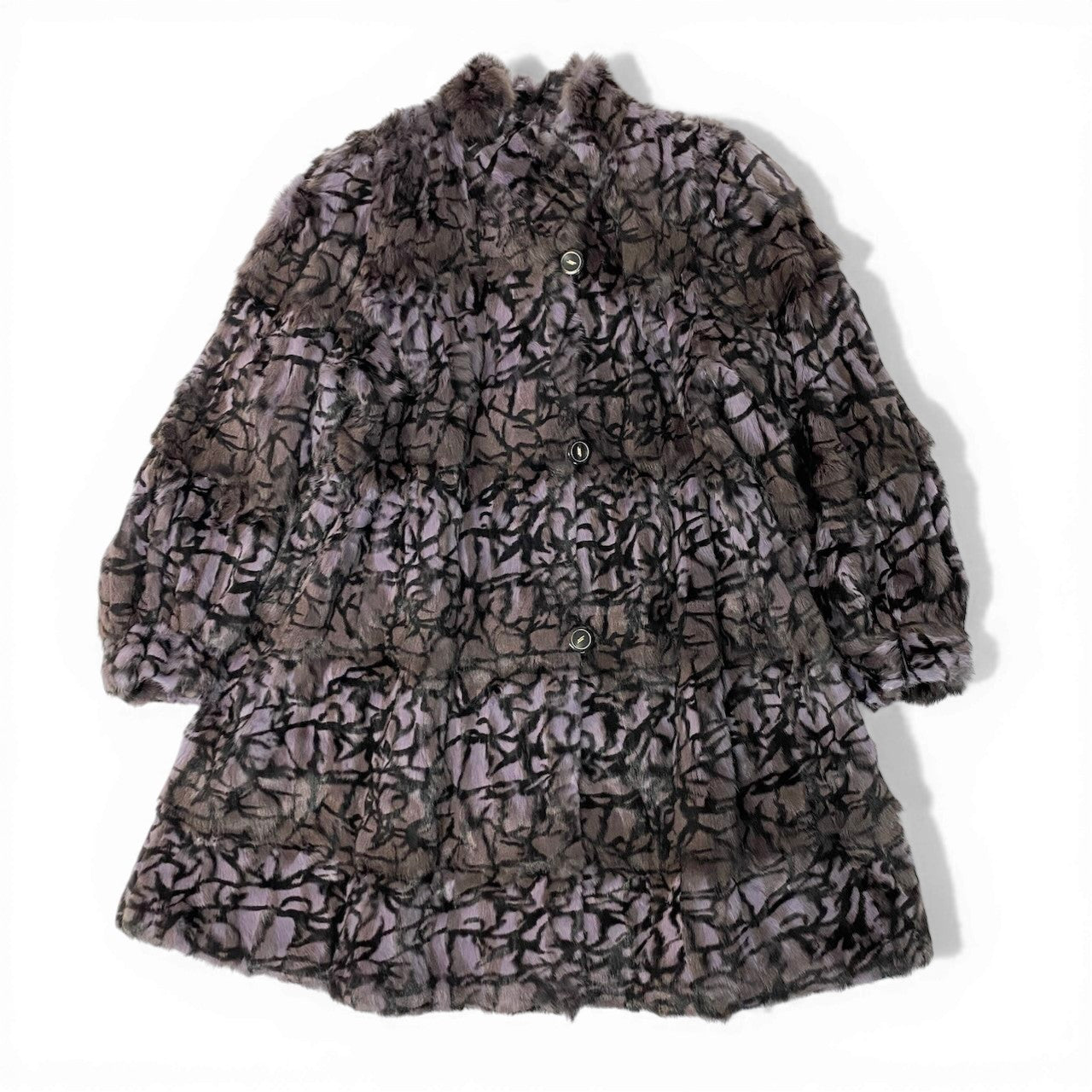 79c26 VALENTINO FUR ヴァレンティノ ファー ダイドリス リバーシブル ロングコート 毛皮コート パープル リスファー レディースu02t