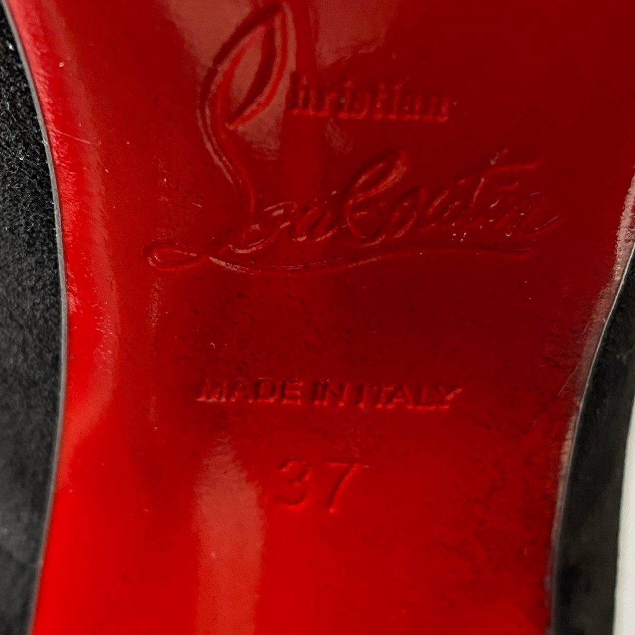 3a5 christianlouboutin クリスチャンルブタン ハイヒールパンプス ピンヒール シューズ スウェード 37サイズ ブラック レディースk02i
