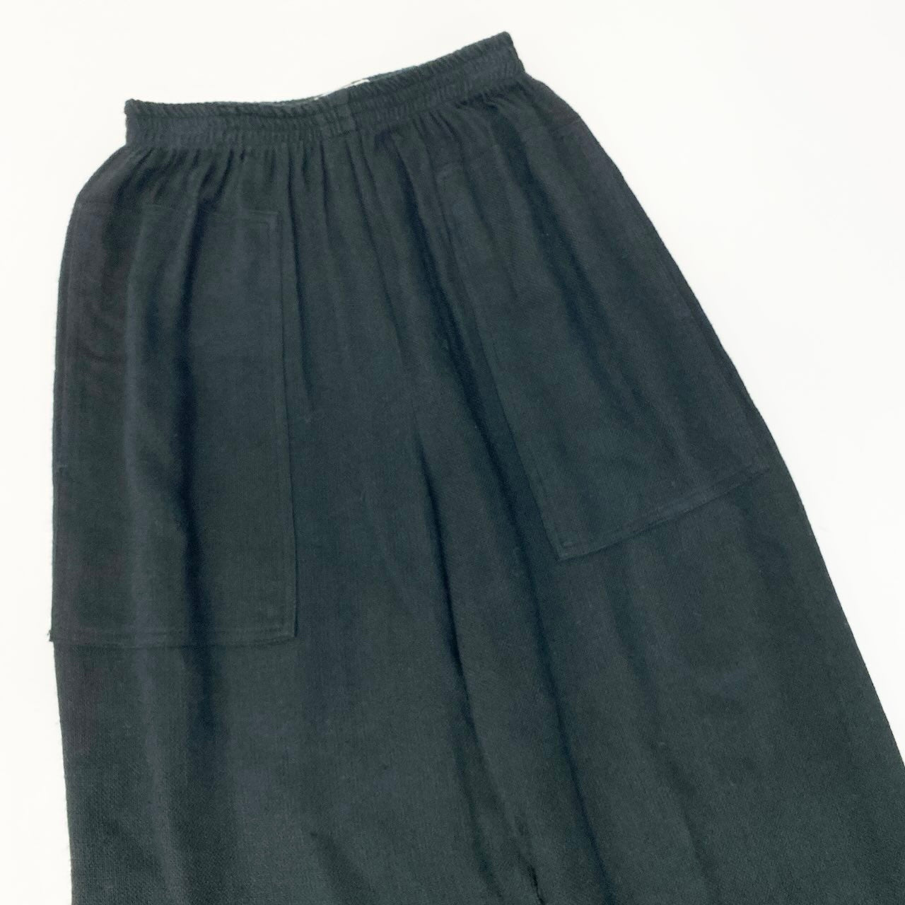 56e12 ISSEY MIYAKE イッセイミヤケ ヴィンテージ 70s~80s ワイドパンツ ボトムパンツ 日本製 9サイズ ブラック レディース 女性用u02t