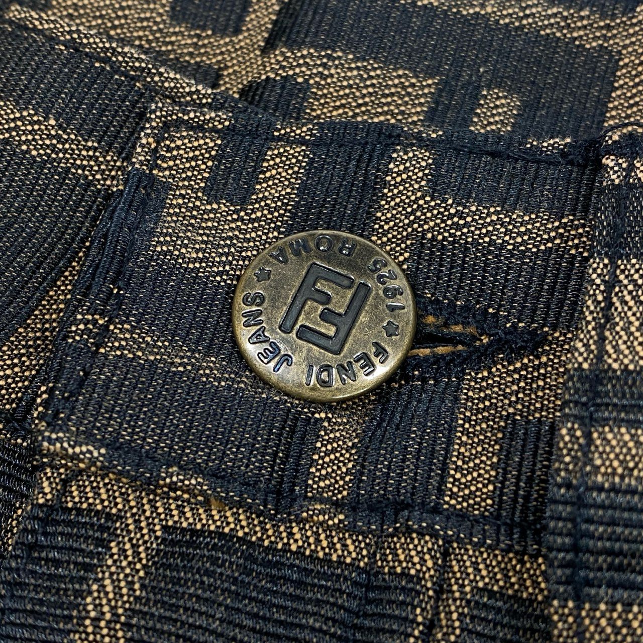 Id6 FENDI フェンディ ズッカ柄 テーパードパンツ ボトムス 総柄  イタリア製 41 ブラウン レディース 女性用o07t