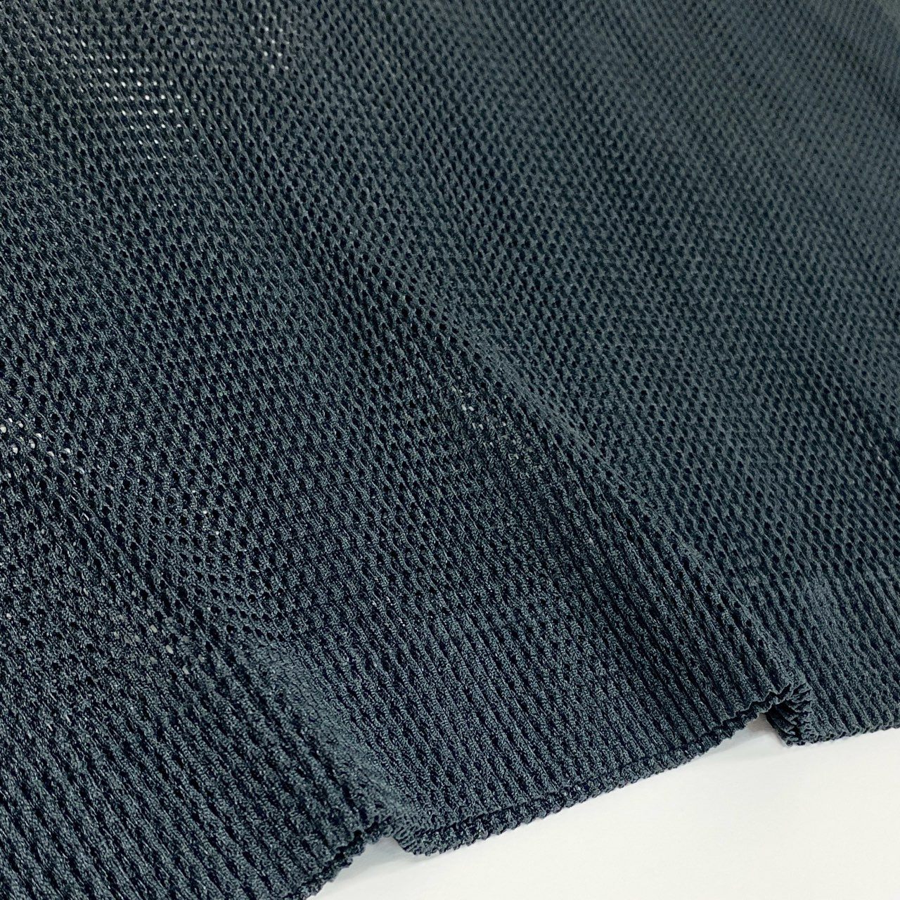 Ad7 PLEATS PLEASE プリーツプリーズ メッシュ素材 クロップドワイドカットソー 半袖Tシャツ サイズ3 ブラック レディースta1