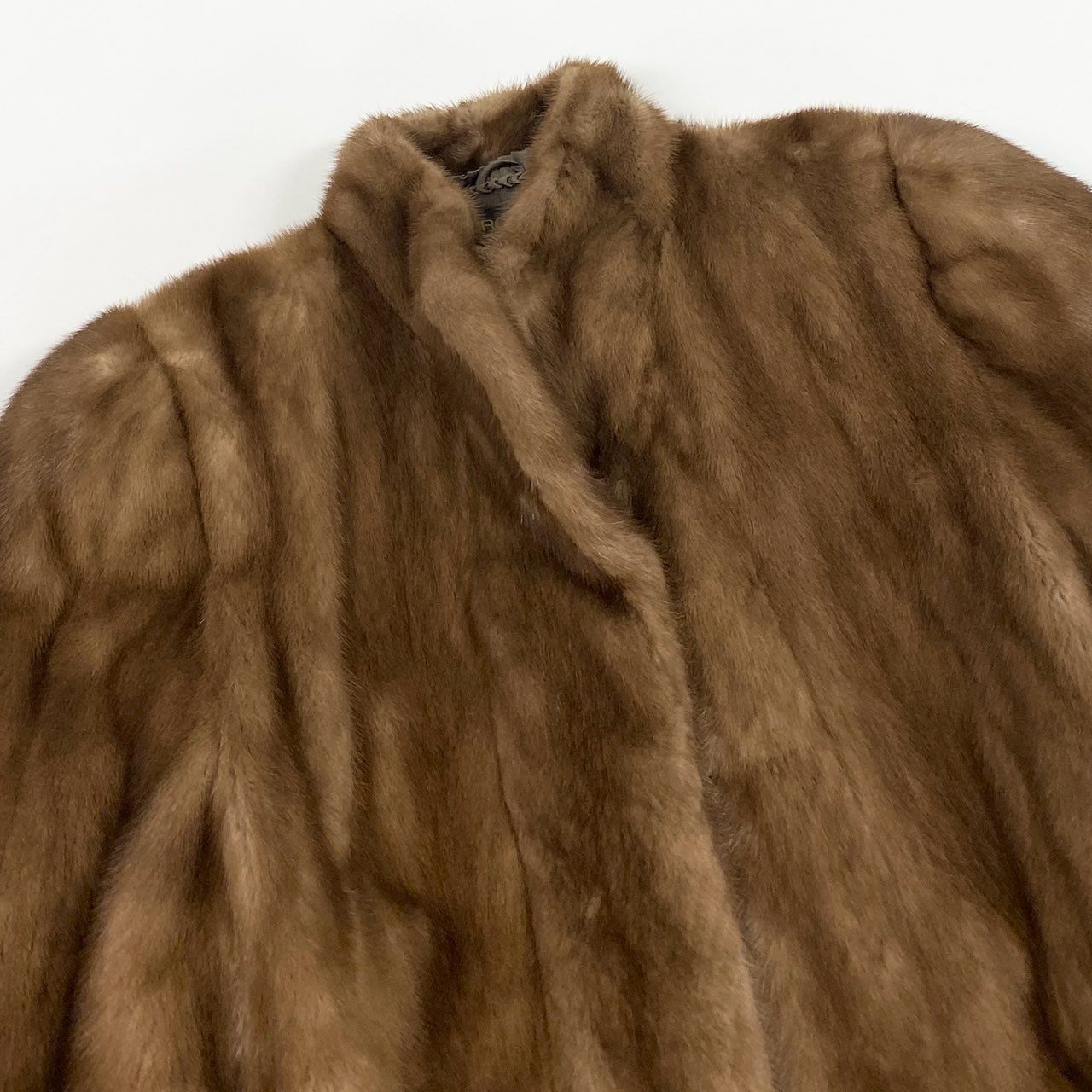 73b20 BRONZE FUR パステルミンク ファーコート サイズ13 ブラウン 本毛皮 Mink Fur Coat 毛質◎t18r