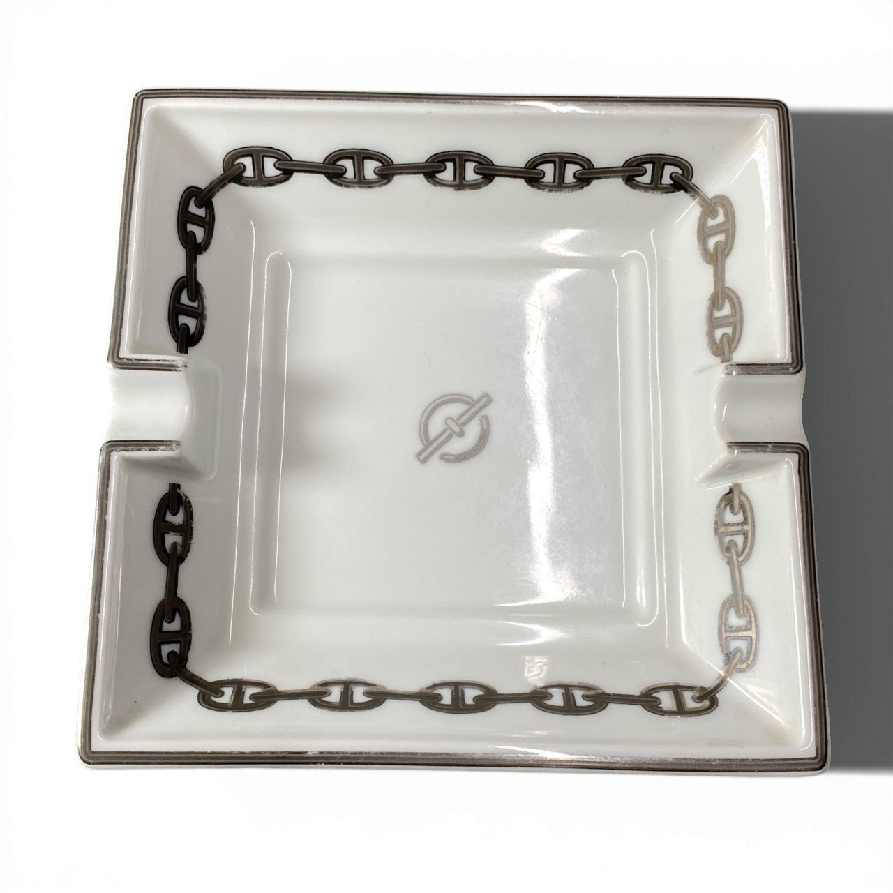 c4 Hermes Paris エルメス シェーヌダンクル アッシュトレイ Cigar Ashtray Chaine d’Ancre 灰皿 陶器t18r