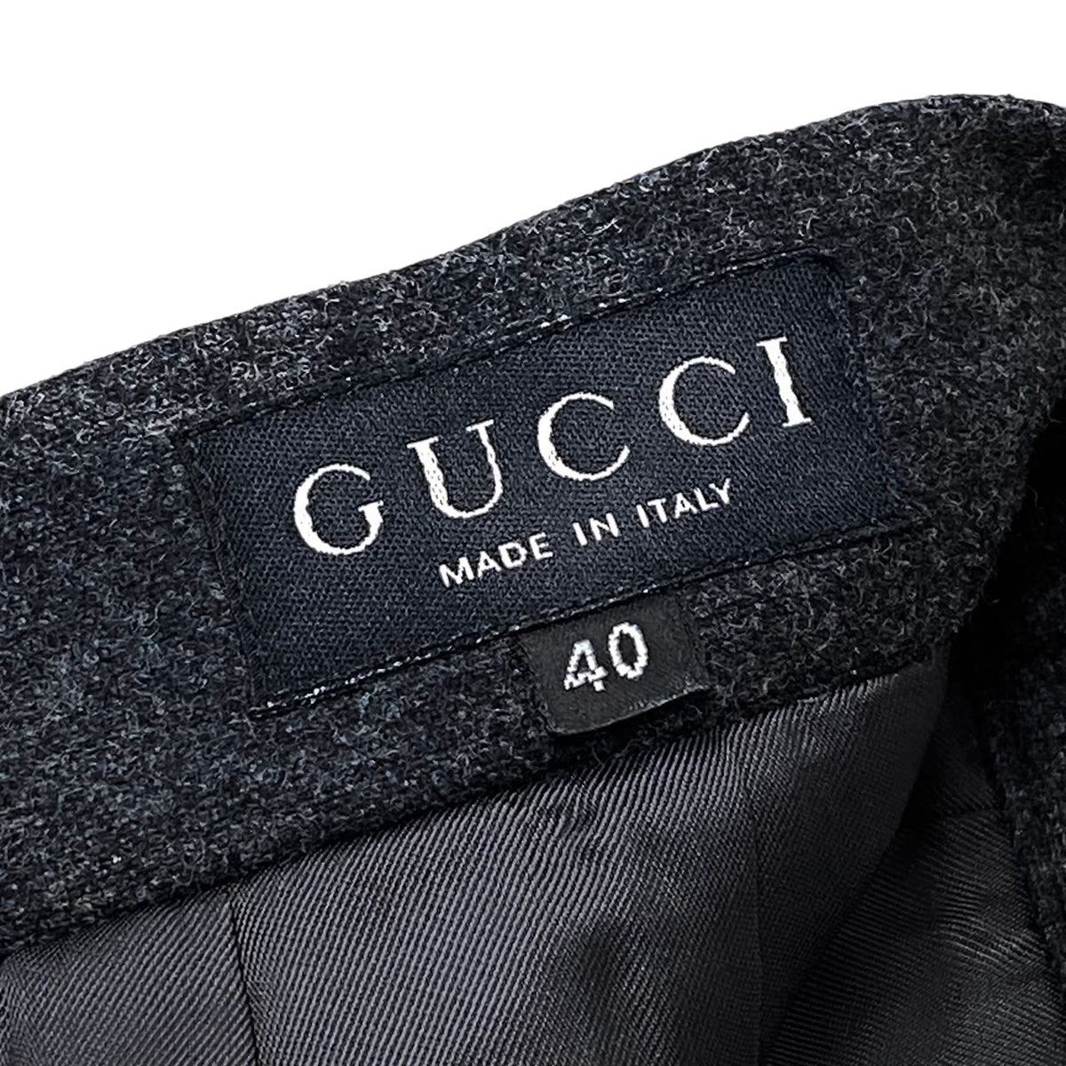 11i28 【美品】GUCCI グッチ 1998年 トムフォード期 ウールスカート タイトスカート 40サイズ グレー レディース 女性用u02t