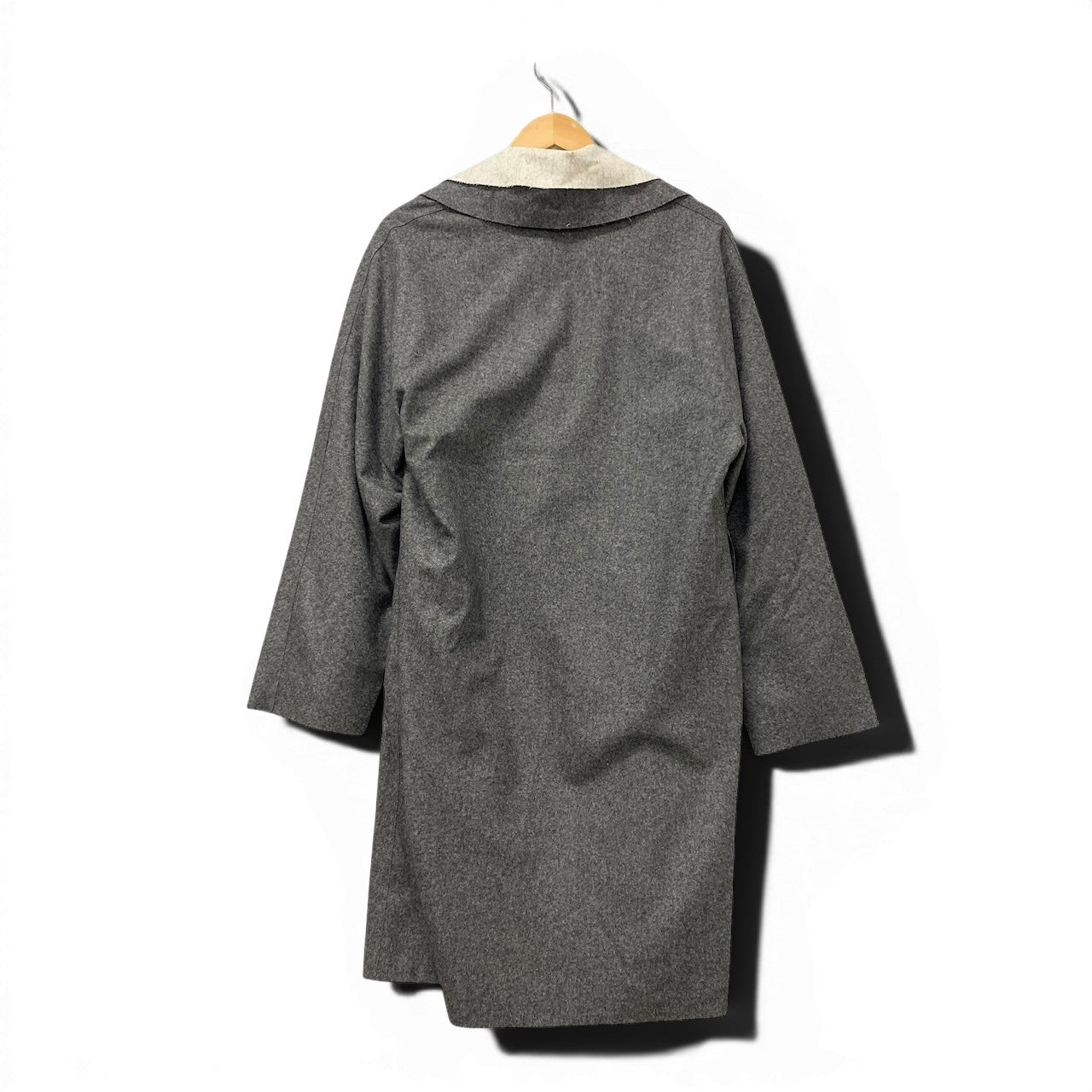29e18 【美品】DUSAN ドゥサン カシミヤロングコート レイヤードコート イタリア製 XSサイズ グレー カシミヤ100％ メンズ 男性用u02t