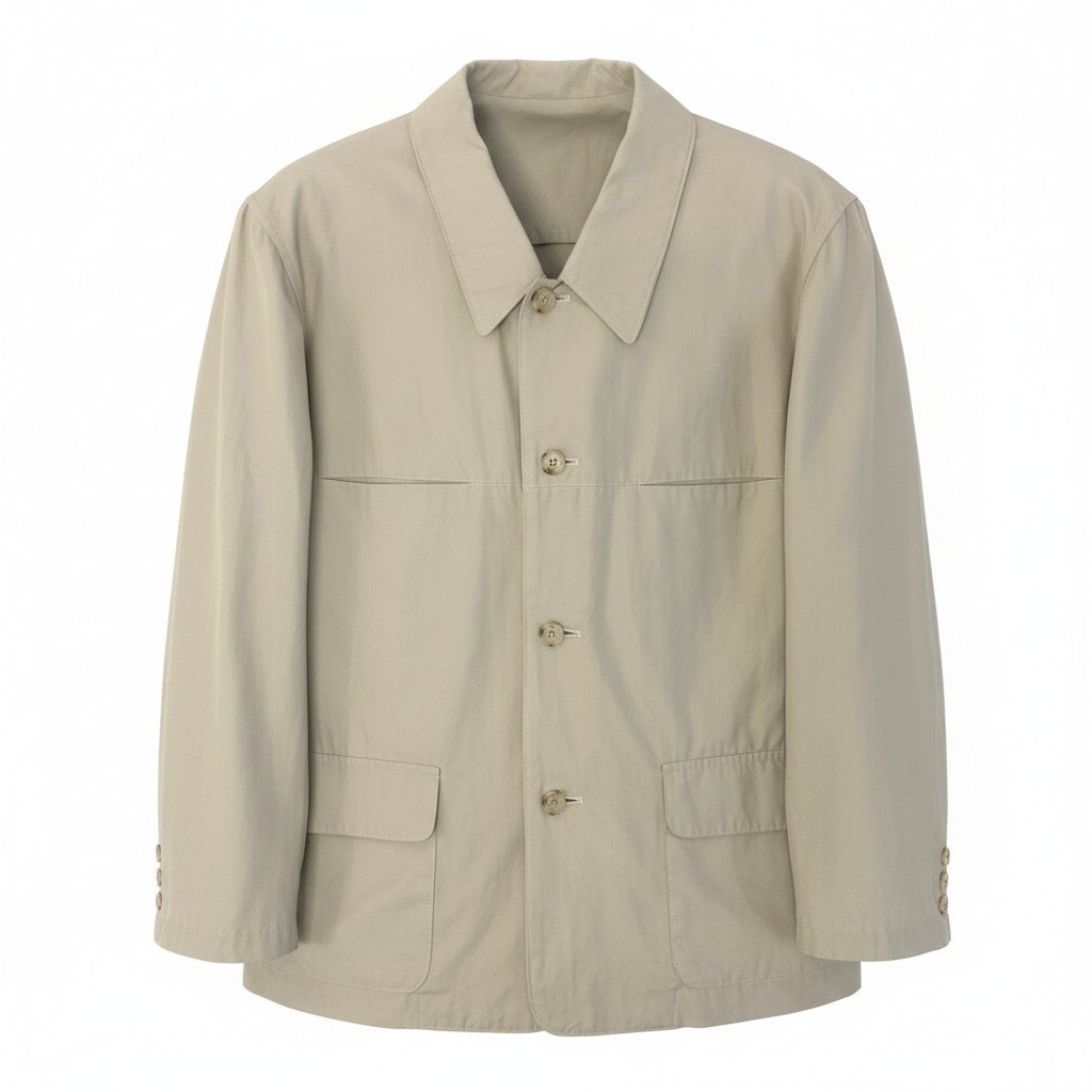 e27 Y`s for men ワイズフォーメン 80`s シャツジャケット 4ポケット ベージュ コットン100％ メンズ 紳士服k02i