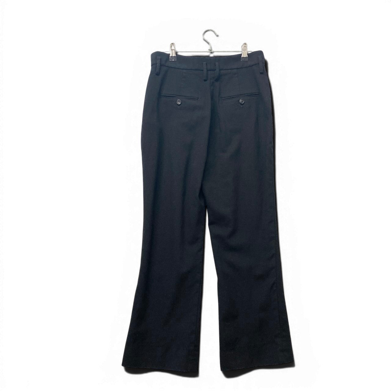7g18 SAINT LAURENT サンローラン 2022年 ハイウエスト ウールパンツ スラックス サイズ40 ブラック レディースu02t