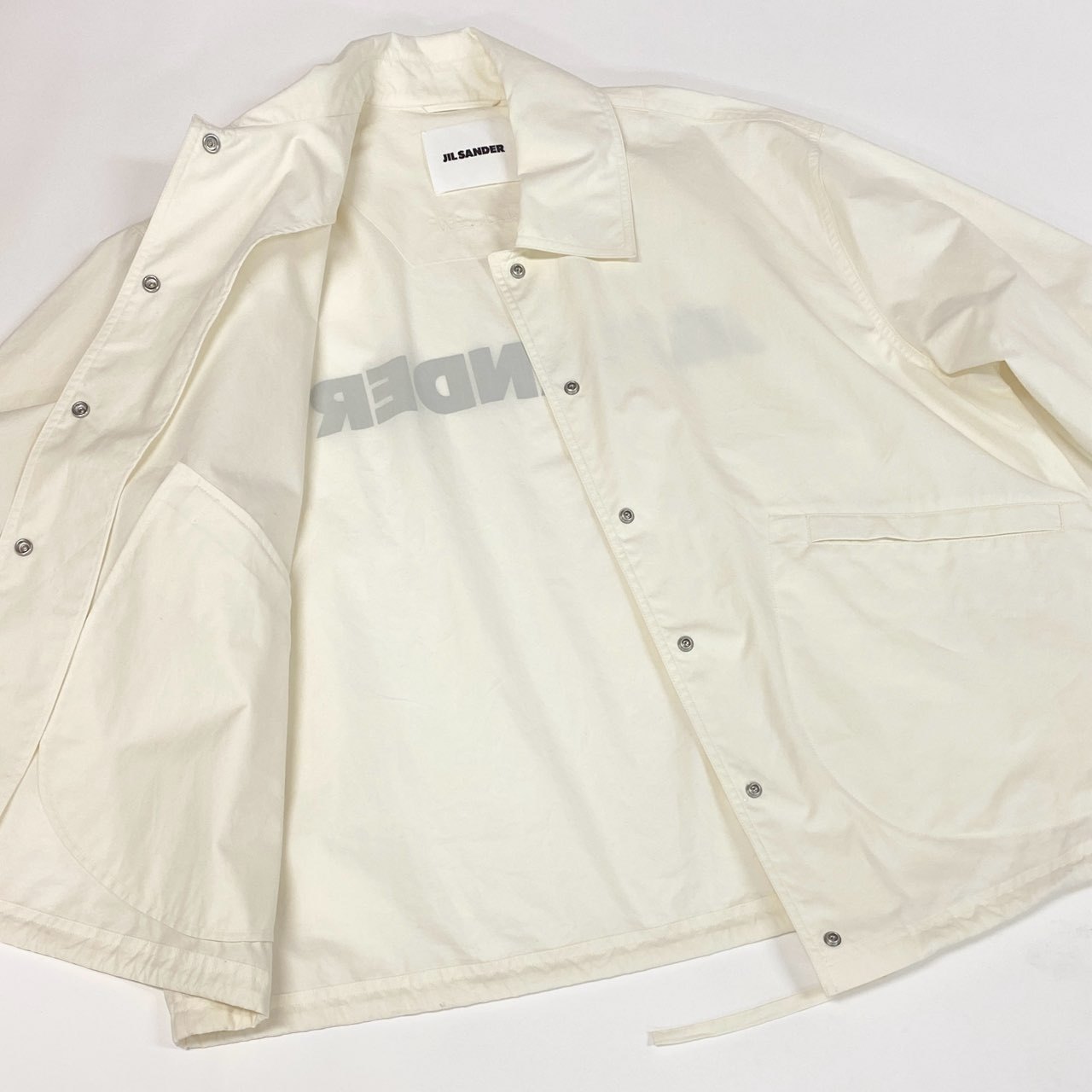 12a23 JIL SANDER ジルサンダー 2024年 バックロゴ ブルゾン ジャケット ライトアウター J04AM0001 32 クリーム レディース 女性用ta1