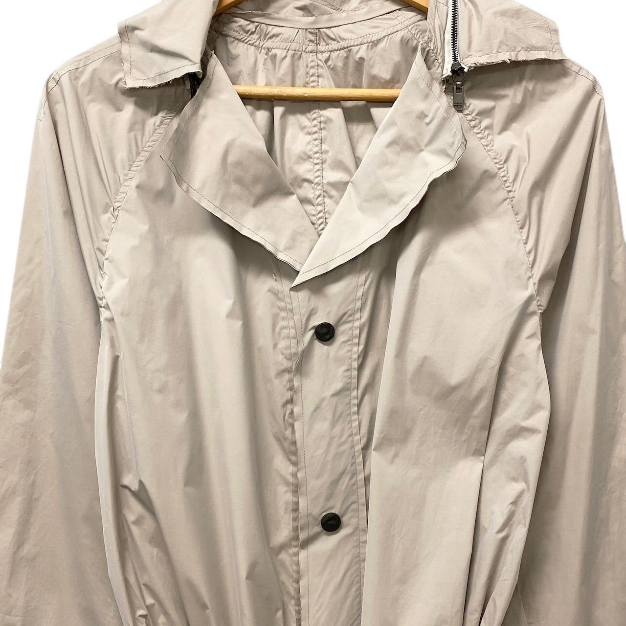 12f17 LANVIN ランバン 2way スプリングコート ロングコート 伸縮ストレッチ 薄手 サイズ46 グレージュ メンズ 紳士服u02t