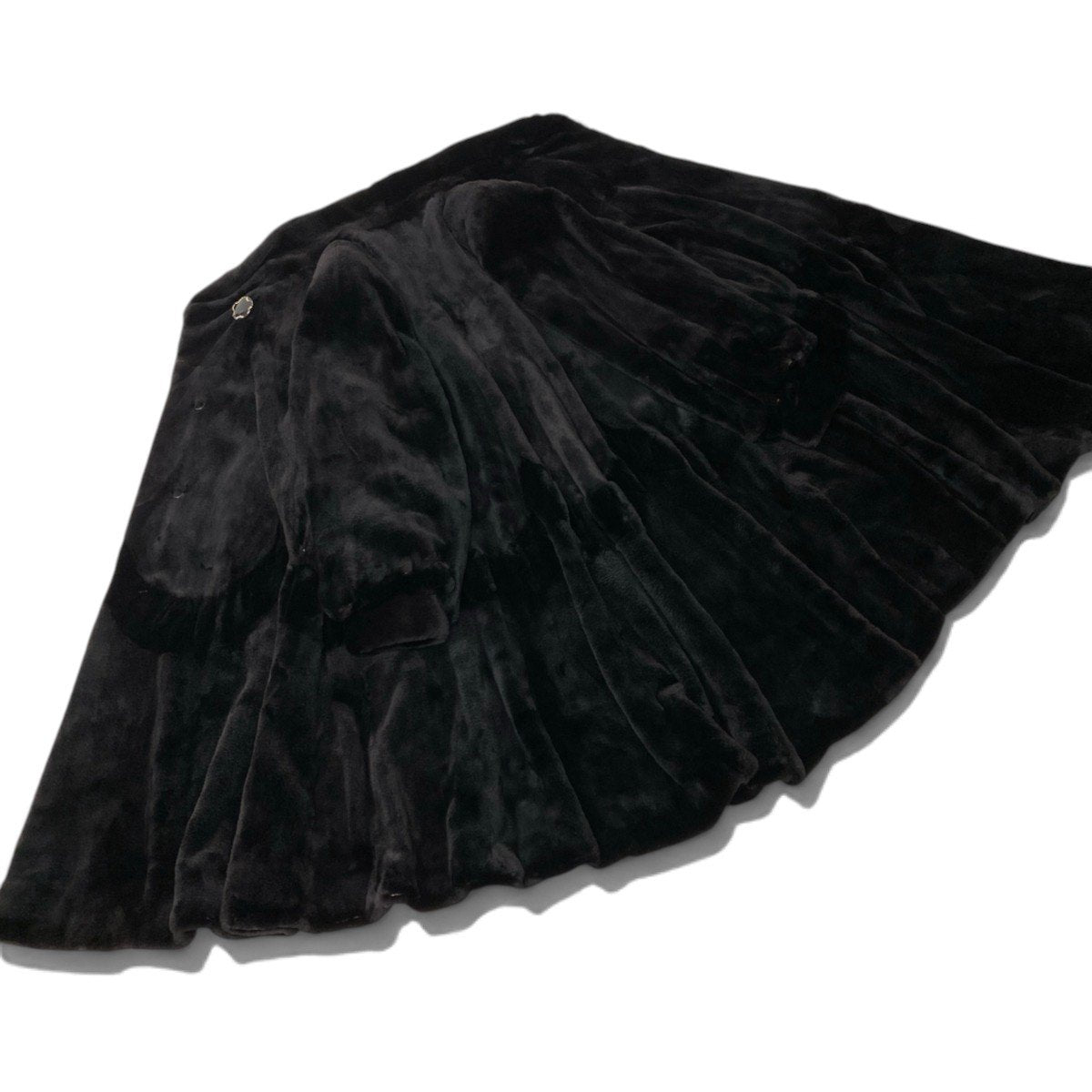 62i16 Herbette シェアードミンク ファーロングコート サイズF ブラック 本毛皮 Mink Fur Long Coatt18r
