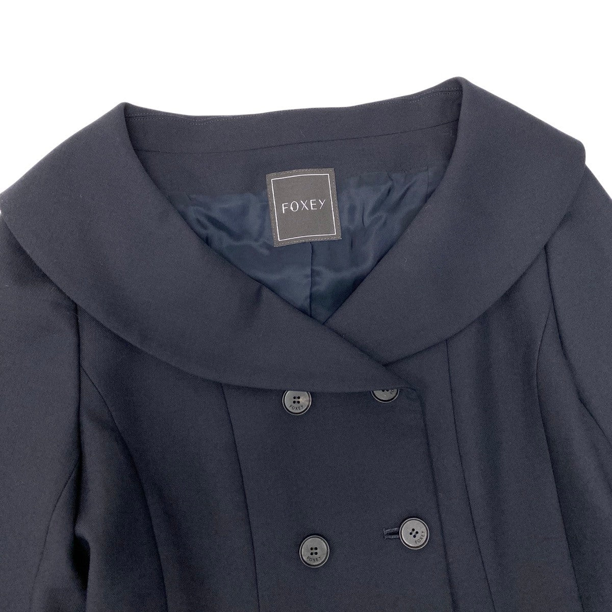 91g27 【未使用タグ付】 FOXEY フォクシー Grace グレース ダブルブレスト ジャケット  43156 サイズ38 ブラック レディースt18r