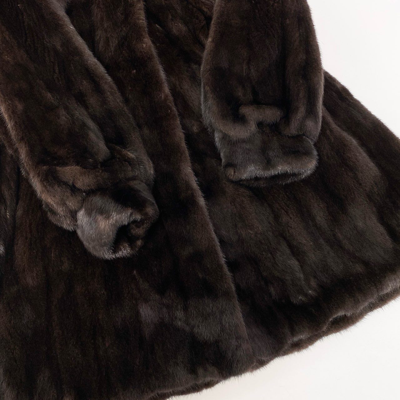 76a24 BLACKGLAMA ブラックグラマ マホガニーミンク ロングコート サイズF ダークブラウン 最高級本毛皮 Mink Fur Long Coatt18r