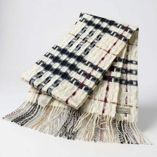 k10 BURBERRY バーバリー カシミヤブレンド チェックマフラー ベージュ CASHMERE BLEND ショール ストールt18r