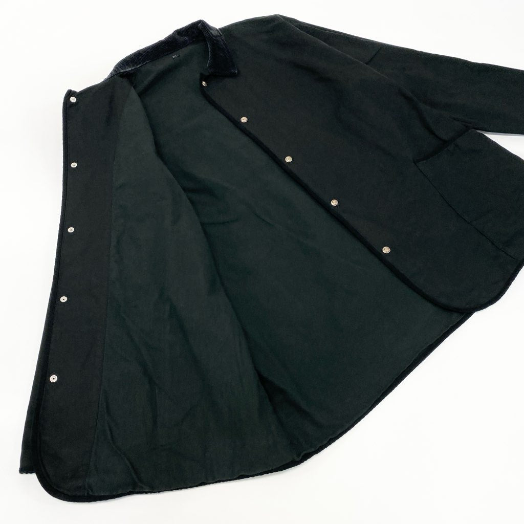 40l25 Porter Classic ポータークラシック PARAFFIN CORDUROY JACKET パラフィンコーデュロイジャケット ウィズシルバーボタン ジャケット XLサイズ ブラック コットン100％ メンズu02t