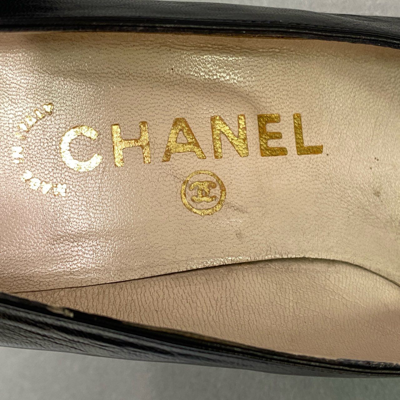 4l4 CHANEL シャネル ココマーク レザーパンプス 35 ブラック Leather ゴールド イタリア製 シューズ 靴