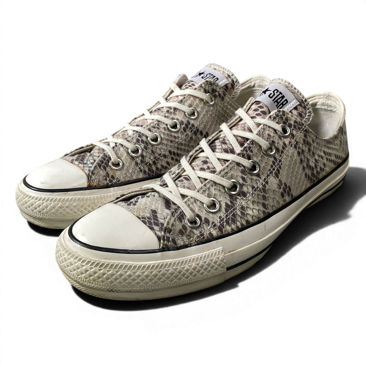 1g8 CONVERSE コンバース WACKO MARIA ワコマリア ALL STAR パイソン柄 ローカットスニーカー  1CL624 25.5cm グレー系 キャンバス生地 メンズ 男性用o07t
