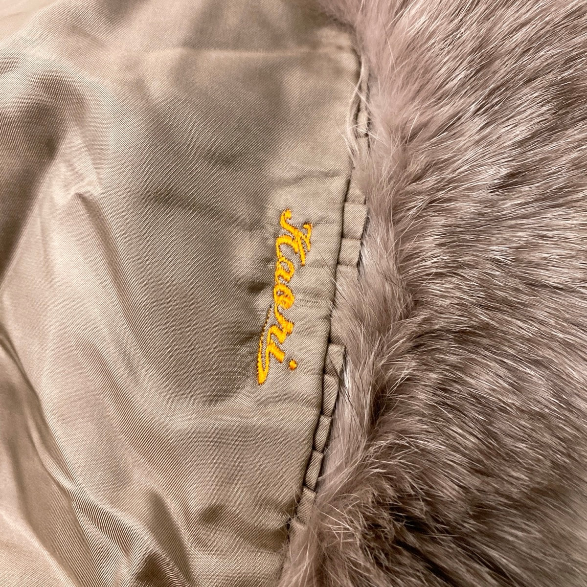 61i16 ROTINY 染め フォックスファー コート サイズ9 モカベージュ 本毛皮 Fox Fur Coatt18r
