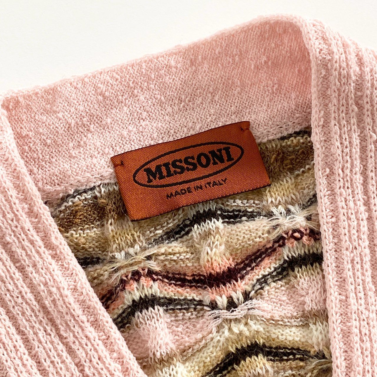 25d14 《美品》 伊製 MISSONI ミッソーニ  ボタンフライ ニットワンピース 七分袖 ニットワンピ 46 マルチカラー レディース 婦人