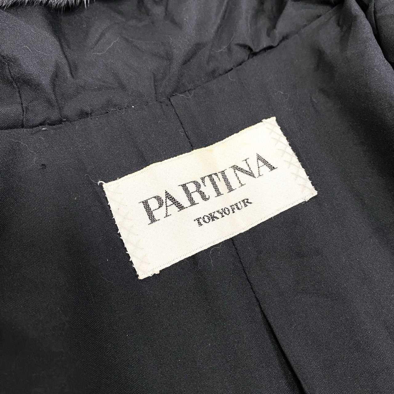 6L16 PARTINA パルティナ SAGA MINK ROYAL サガミンクロイヤル 金サガ 染めミンク フード付き ファーコート サイズF イエロー グレー 最高級本毛皮 MITSUKOSHIt18r