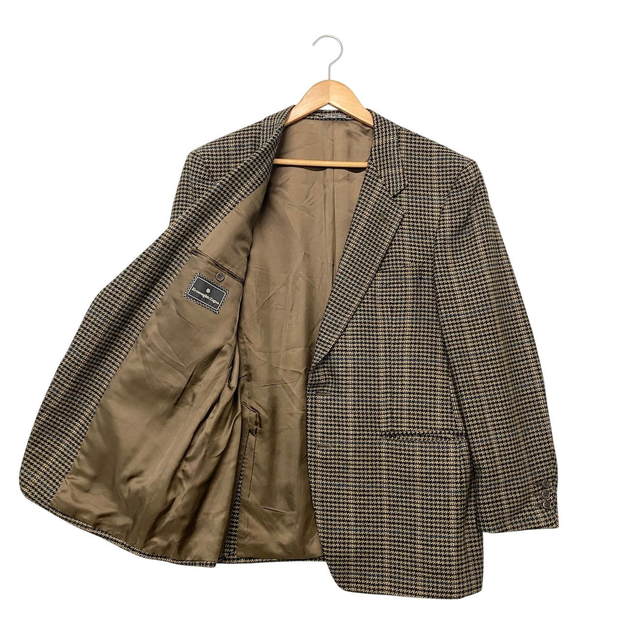78h21 Ermenegildo Zegna エルメネジルドゼニア テーラードジャケット 千鳥格子 サイズ54 マルチカラー カシミヤ100％ メンズ 紳士服o07t