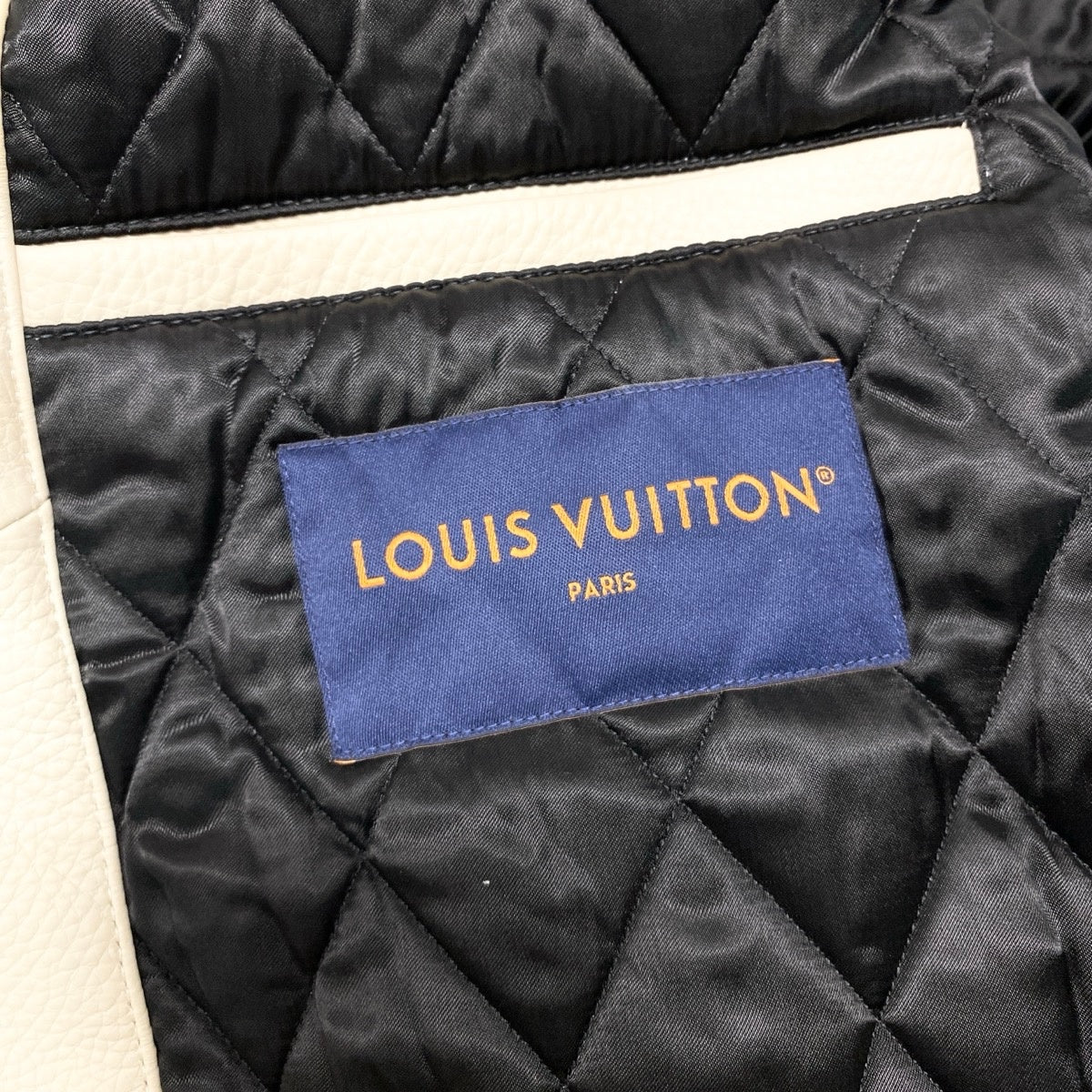 Mf19《未使用品》 LOUIS VUITTON ルイヴィトン 24SS カリグラフィー レザー × ナイロン ジャケット Calligraphy Leather Nylon Jacket サイズ50 ホワイト ブラックt18r