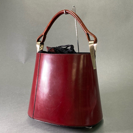 Ae5 KENZO ケンゾー Pagodon パゴドン Bucket Bag バケットバッグ ボルドー レザー バケツ ハンドバッグ Vintage ヴィンテージ アンティーク