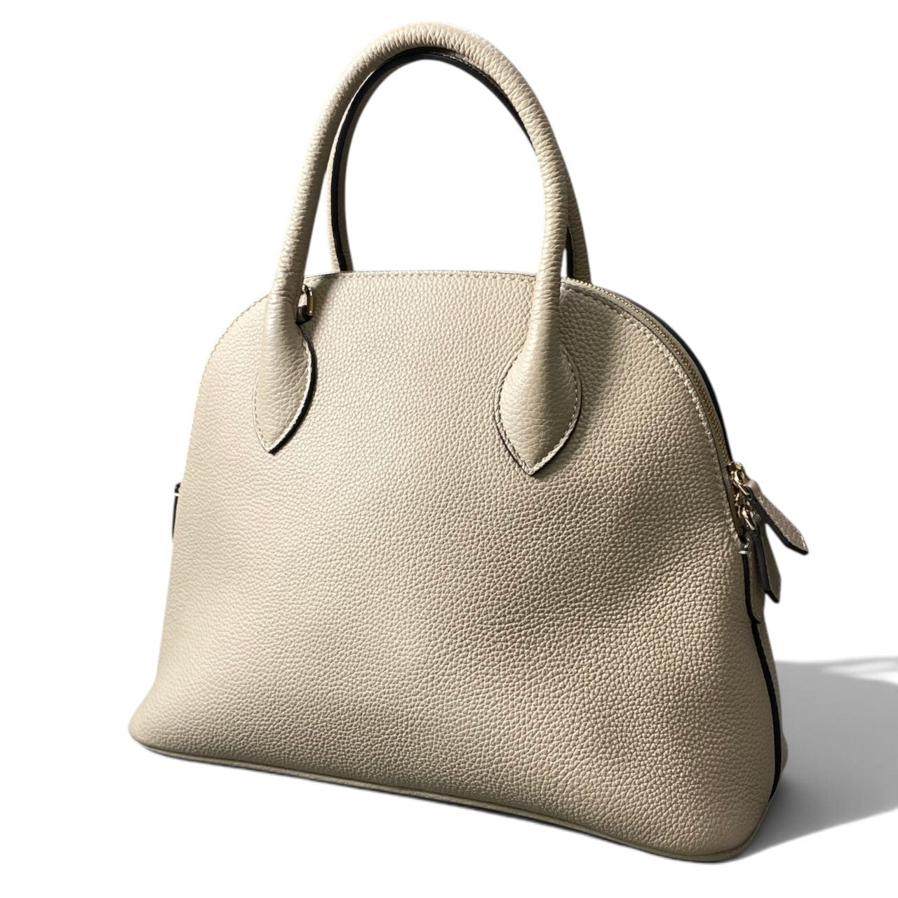 Bh20【美品】BONAVENTURA ボナベンチュラ エマバッグ 28 ハンドバッグ シュリンクレザー グレージュ レザー レディース 女性用k02i