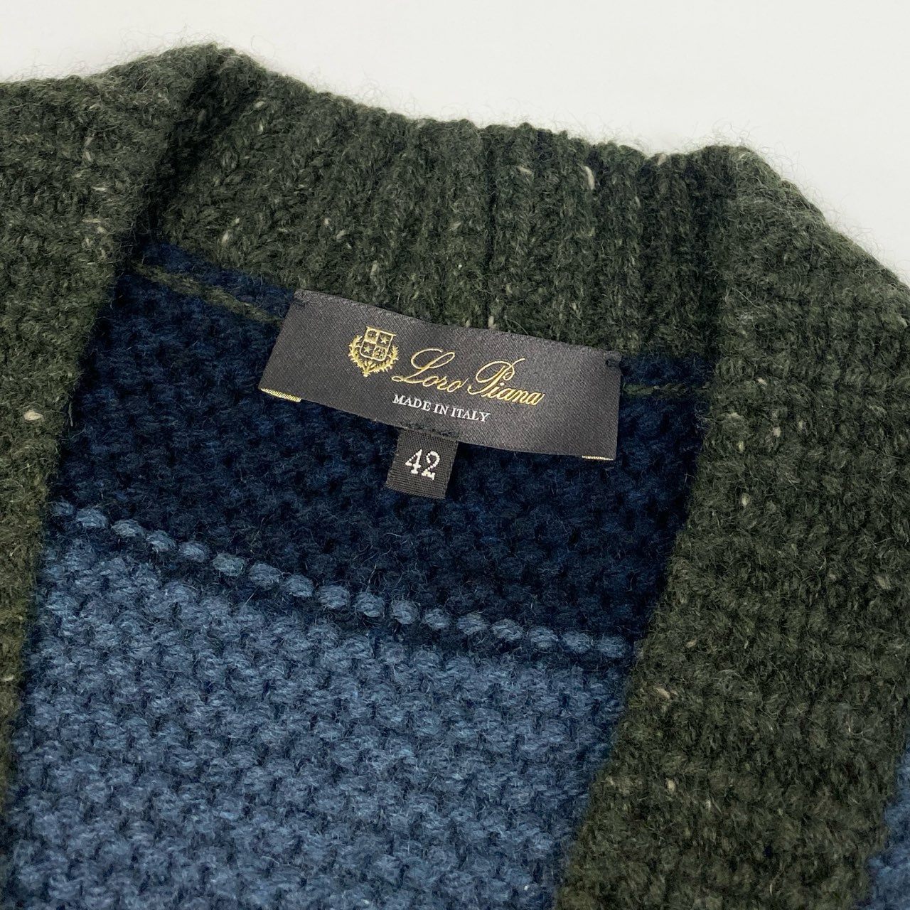 85b9 《美品》 Loro Piana ロロピアーナ カシミヤ ローゲージニット ベスト カーディガン 42 マルチカラー 総カシミア レディースk02i