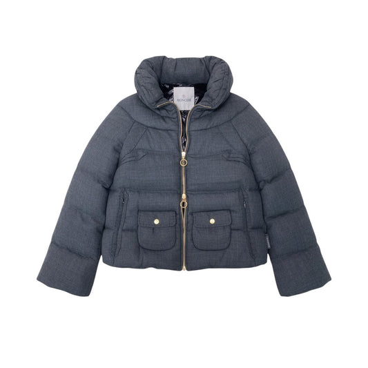 40i29 MONCLER モンクレール ダウンジャケット BRIANCON ショート丈 00サイズ グレー ウール100％ レディース 女性用u02t