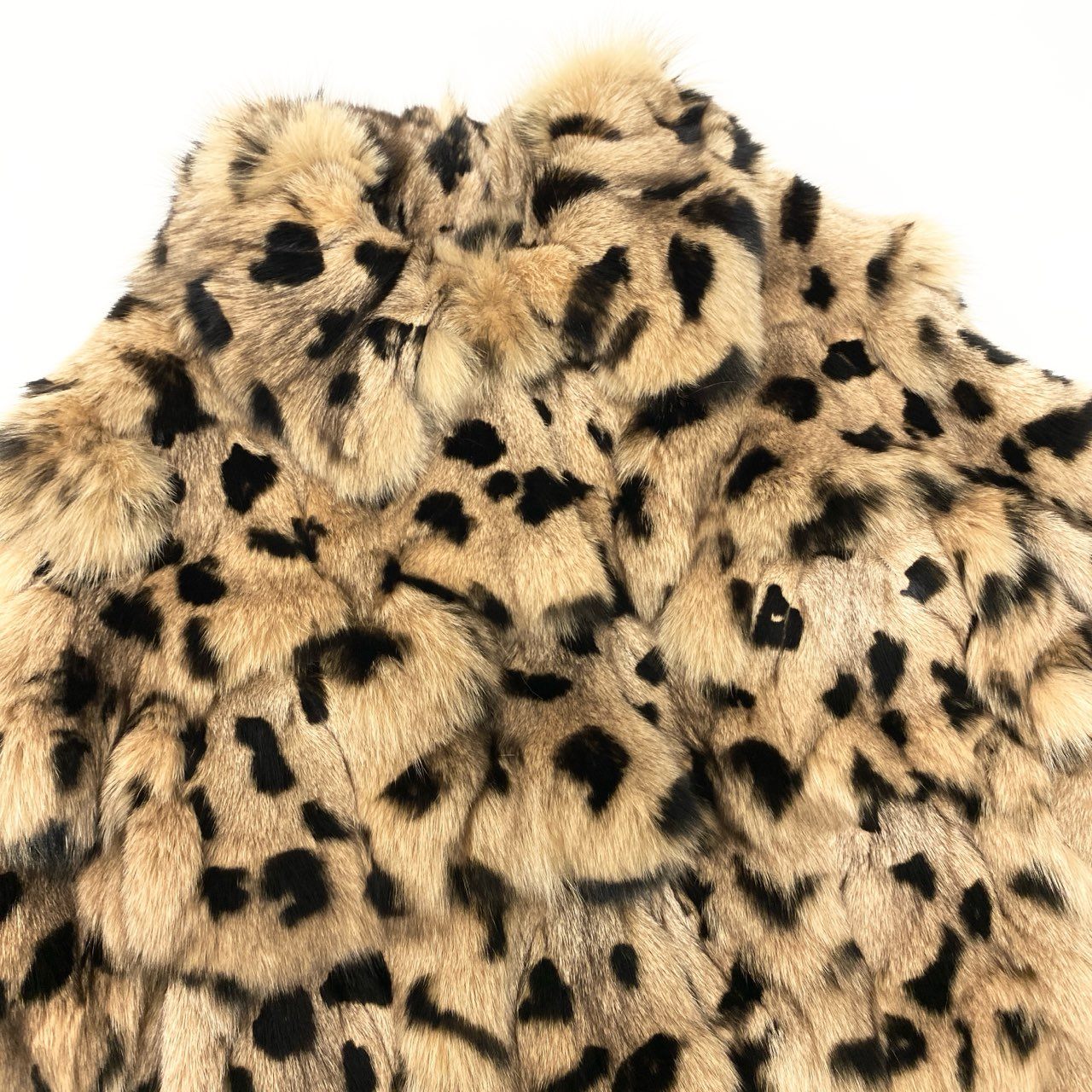 43c2 epolene ブルーフォックス レオパード染め ファーコート サイズ9AR 茶系 本毛皮 Fox Fur Leopard Coatt18r