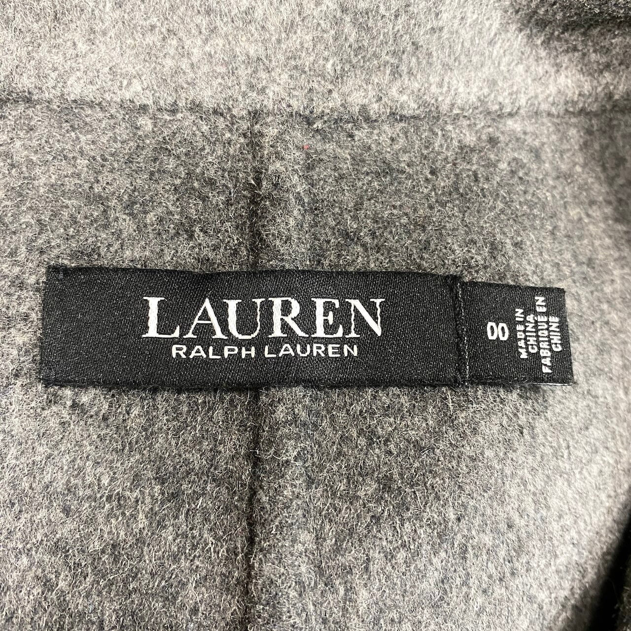55h21 LAUREN RALPH LAUREN ローレンラルフローレン チェスターコート ウールロングコート  00サイズ グレー レディース 女性用u02t
