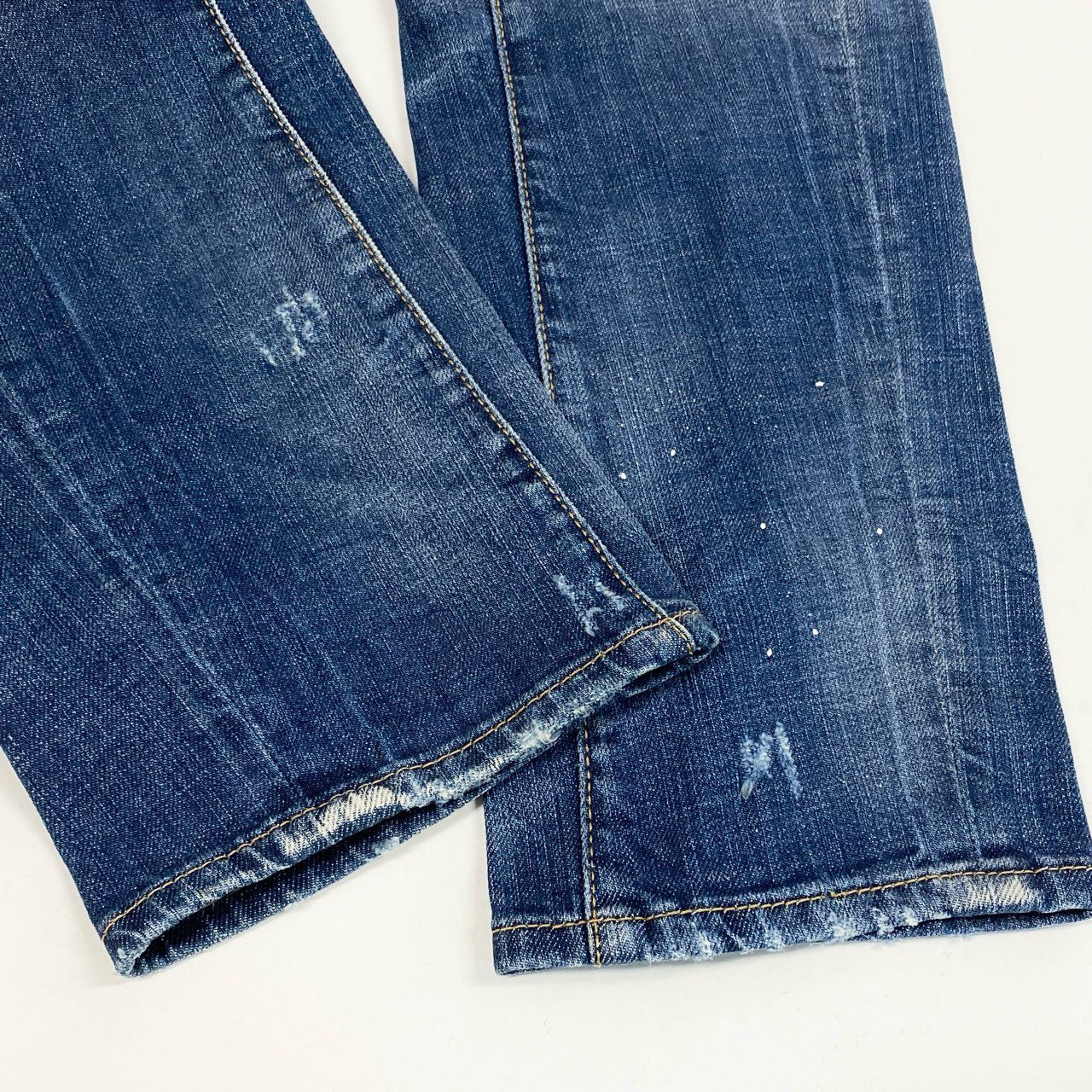 34j28 DSQUARED2 ディースクエアード イタリア製 デニムパンツ ジーンズ ダメージ ペイント加工 ボトムス 74LA065030144 50 インディゴブルーo07t