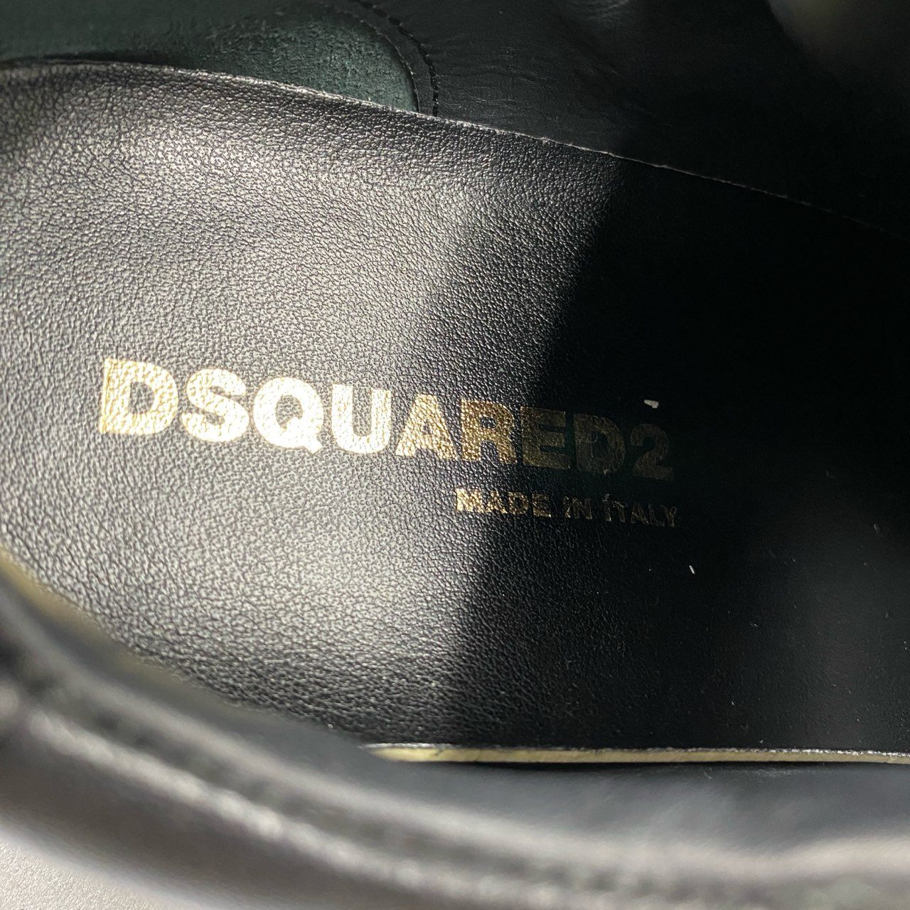 4d4 《美品》 DSQUARED2 ディースクエアード イタリア製 ローカットスニーカー シューズ ベルクロストラップ 39 ブラック レザー MADE IN ITALY