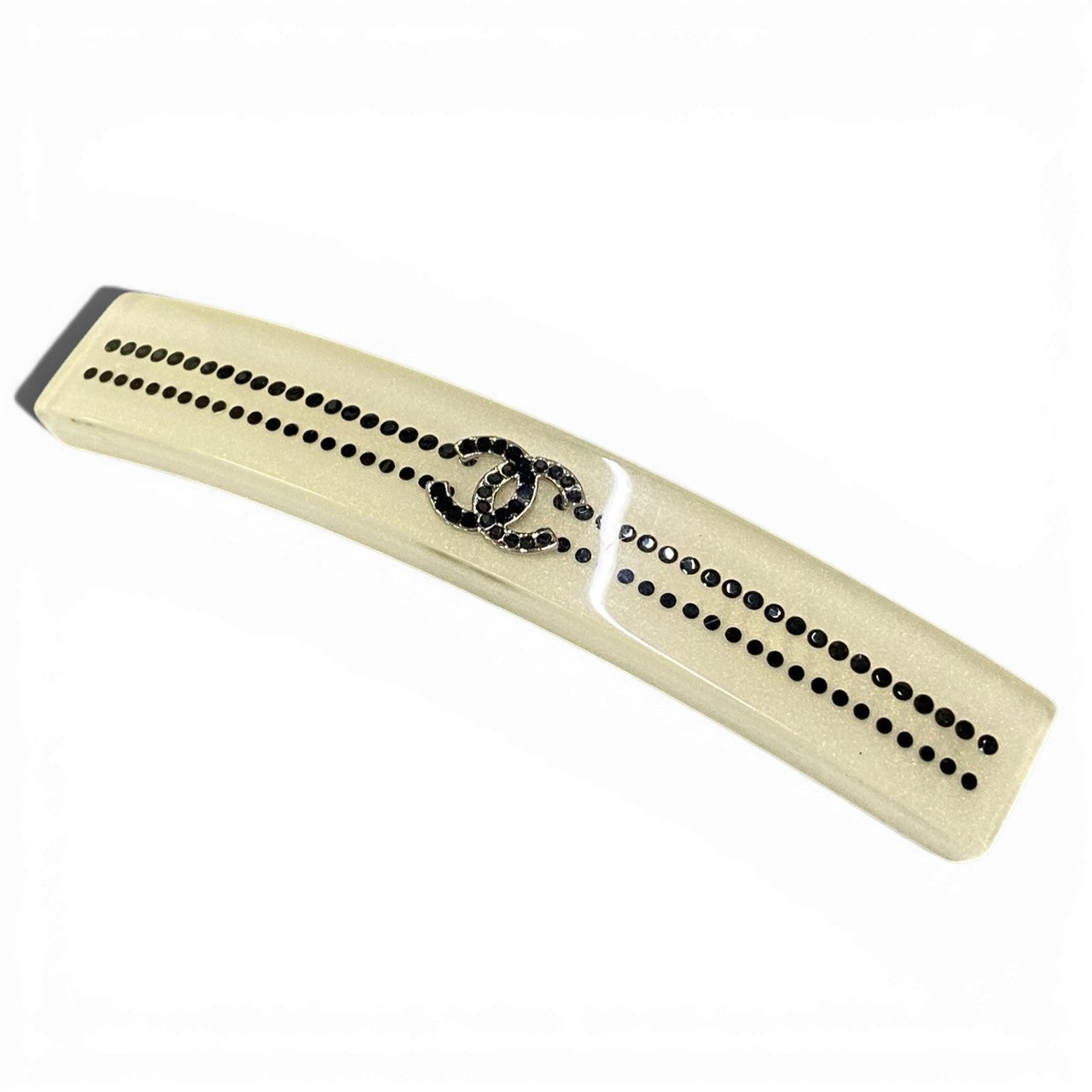 b15 CHANEL シャネル 2010 ココマーク バレッタ ヘアクリップ ヘアアクセサリー ホワイト系 レディースta1