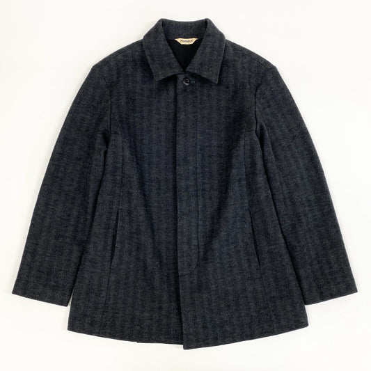 45j15 《美品》Plantation プランテーション ウールジャケット カバーオール ヘリンボーン アウター Mサイズ ネイビー メンズu02t