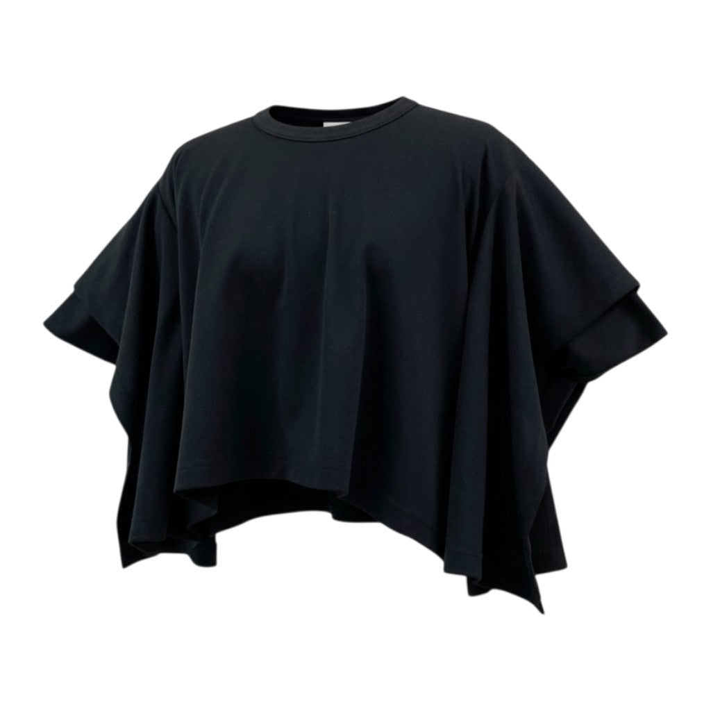 Ab26 COMME des GARCONS コムデギャルソン 2024 クロップド 変形ブラウス カットソー トップス XS ブラック ポリエステル レディースu02t