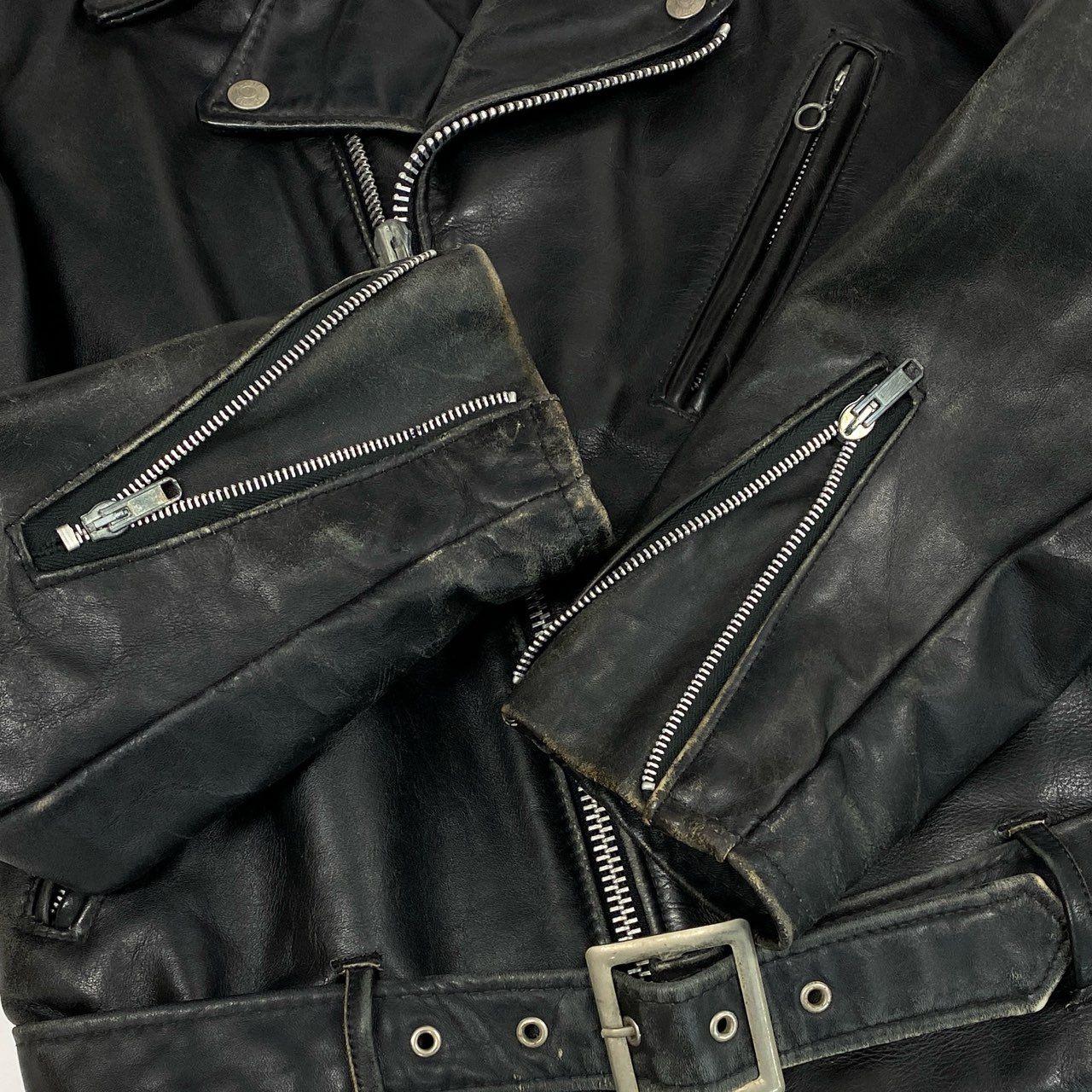 5L16 SCHOTT ショット ライダースジャケット ダブルライダース レザージャケット HIROSHIMA GreenHill アウター 40サイズ ブラック メンズo07t