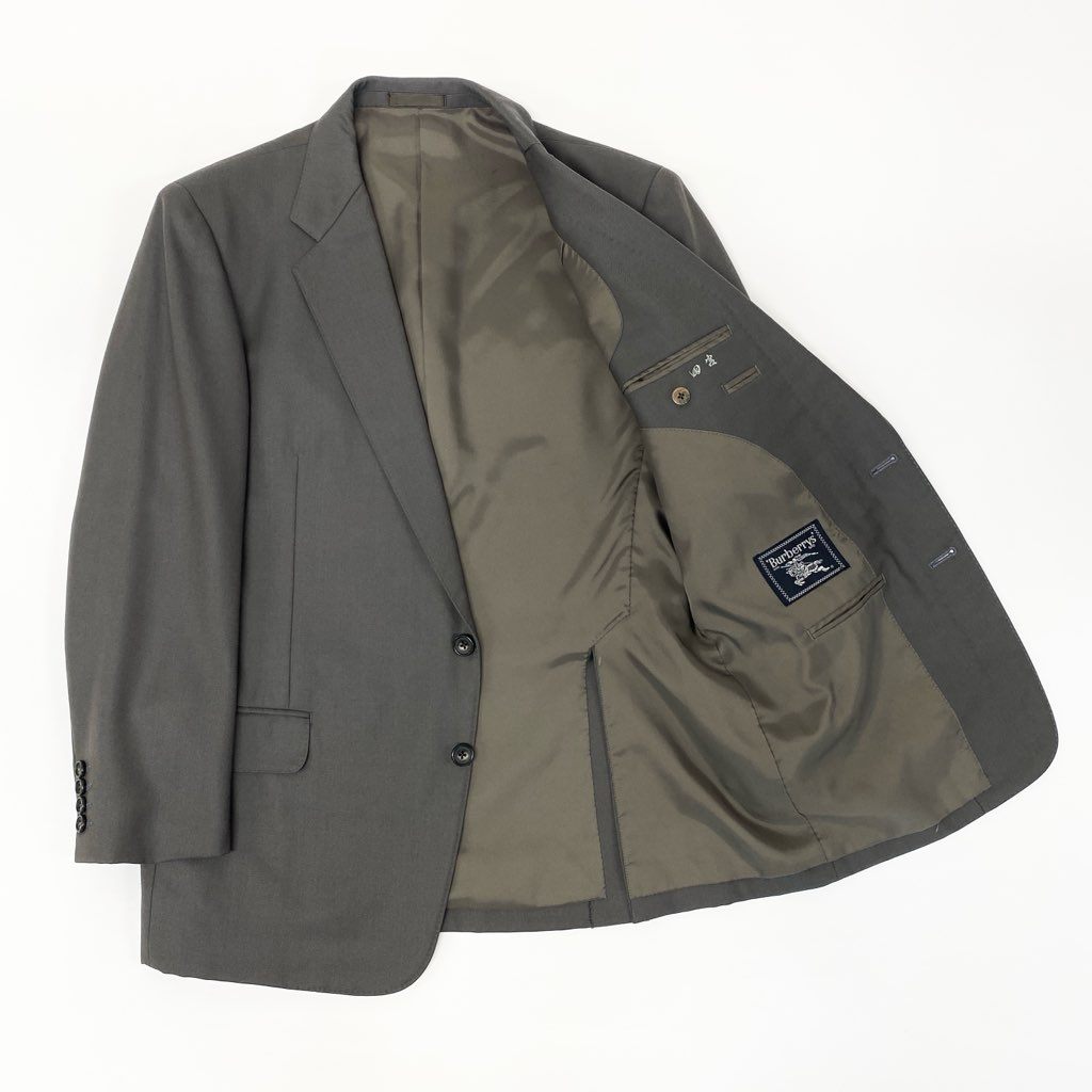 22l28 BURBERRY バーバリーズ スーツセットアップ テーラードジャケット スラックスパンツ 96-86-170AB5 ブラウングレー ウール100％ メンズ 男性用o07t
