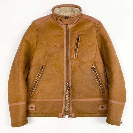 16j20 AVIREX アヴィレックス MOUTON RIDERS JACKET ムートンライダースジャケット 6151117 L キャメル ラムレザー ジャケット ボア アメカジt18r