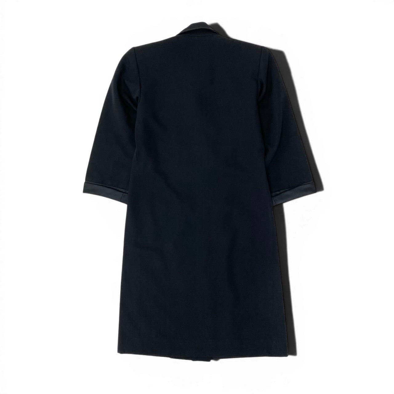 14f15 SAINT LAURENT サンローラン リヴゴーシュ ヴィンテージ ダブルブレスト チェスターコート ロングコート サイズ36 ブラック レディース 女性用u02t