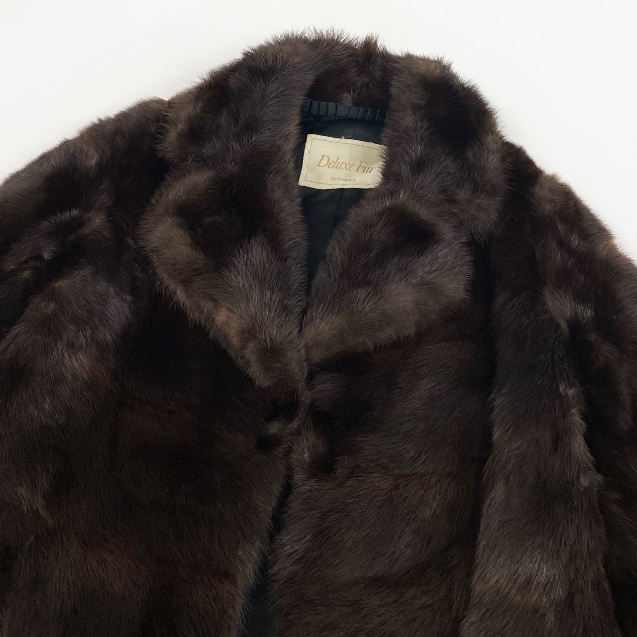 53k10 Onward オンワード マホガニー ミンク 超ロングコート 105cm M ブラウン 本毛皮 MINK FUR COAT リアルファーt18r