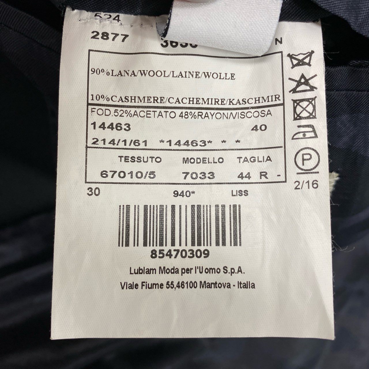 37L23 【美品】ALBERTO BRESCI アルベルト ブレーシ チェスターコート ロングコート LUIGUI BIANCHI MANTOVA カシミヤ混 イタリア製 7033 44R ブラック メンズo07t