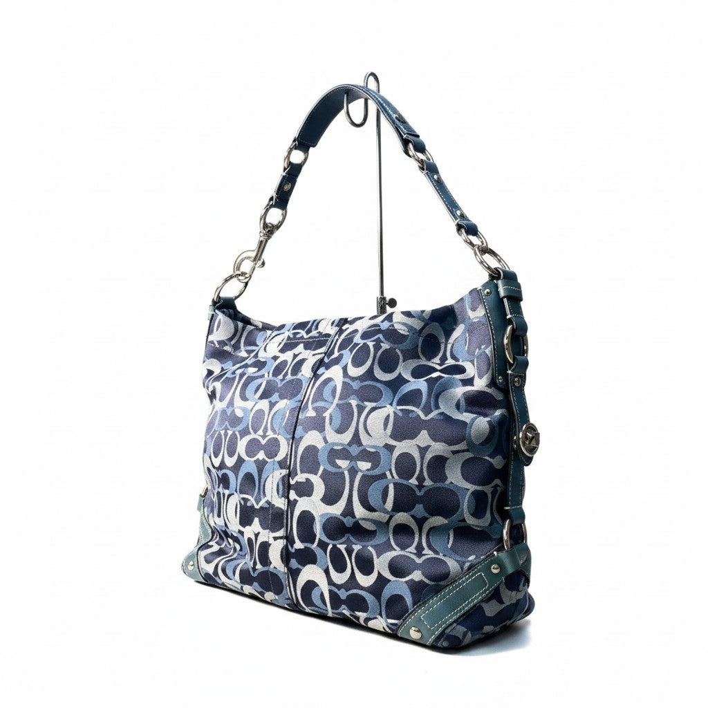 i7 COACH コーチ シグネチャー ショルダーバッグ Vintage Signature Shoulder Bag F13981 ブルーt18r