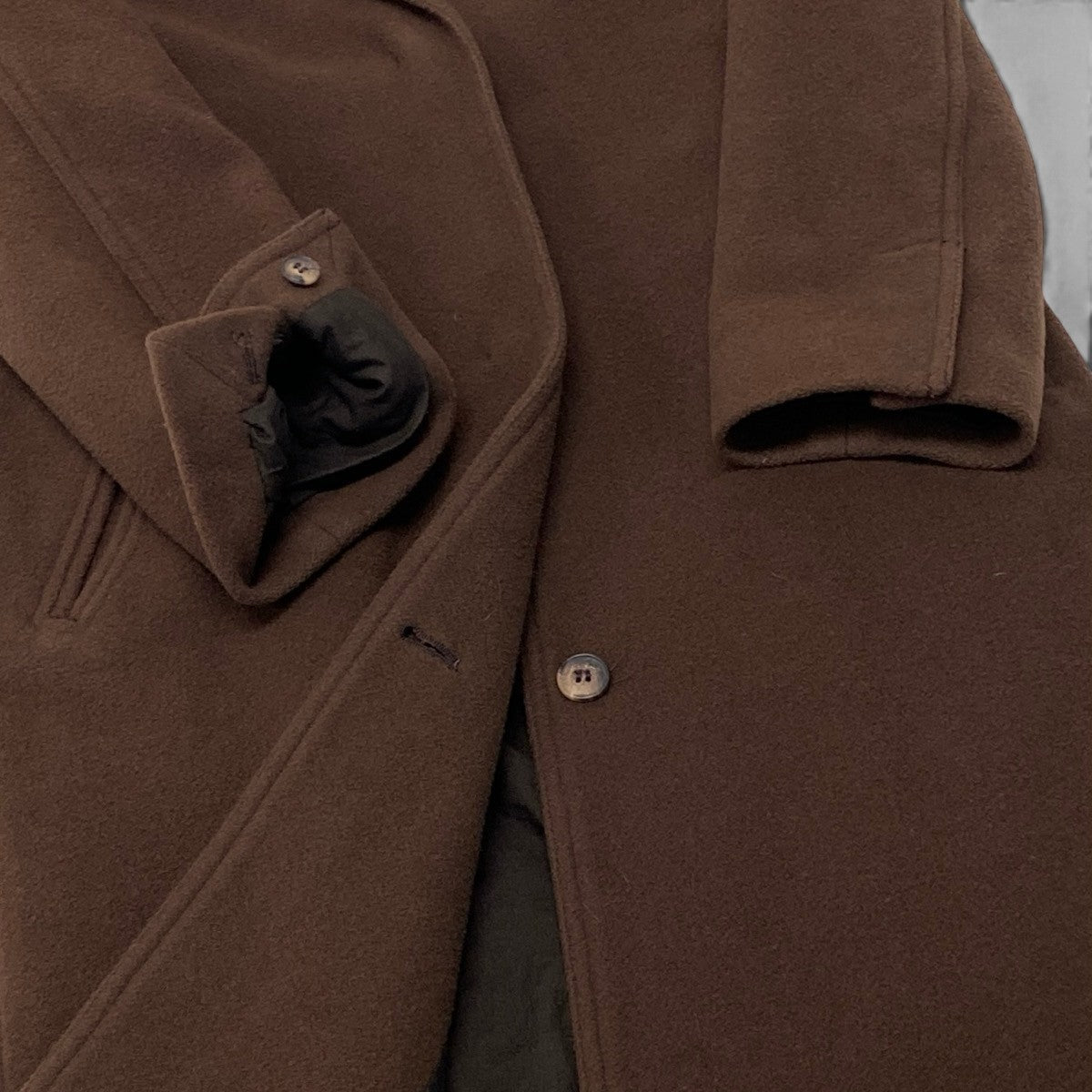 i27 MM6 Maison Martin Margiela ロングウールコート カシミヤ混 ハイネックデザイン ブラウン レディース 女性用u02t
