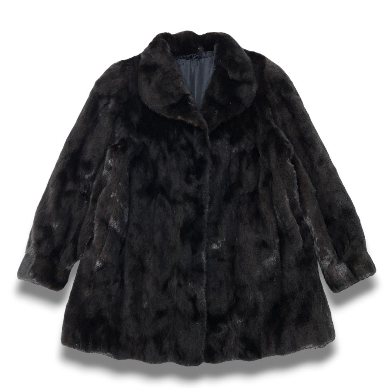 47c18 SAGA MINK サガミンク 金サガ ダークミンク ファーコート サイズF ダークブラウン 最高級本毛皮 Mink Fur Coat 毛質◎t18r