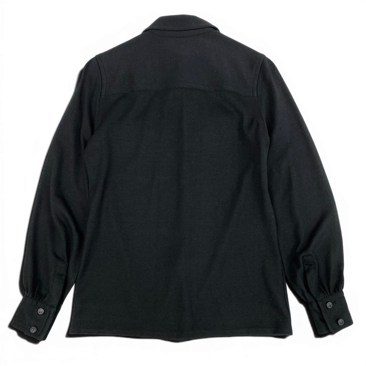 Eg11 Christian Dior クリスチャンディオール ロングスリーブ ニットシャツ CDボタン サイズM ブラック ウール100％ レディースo07t