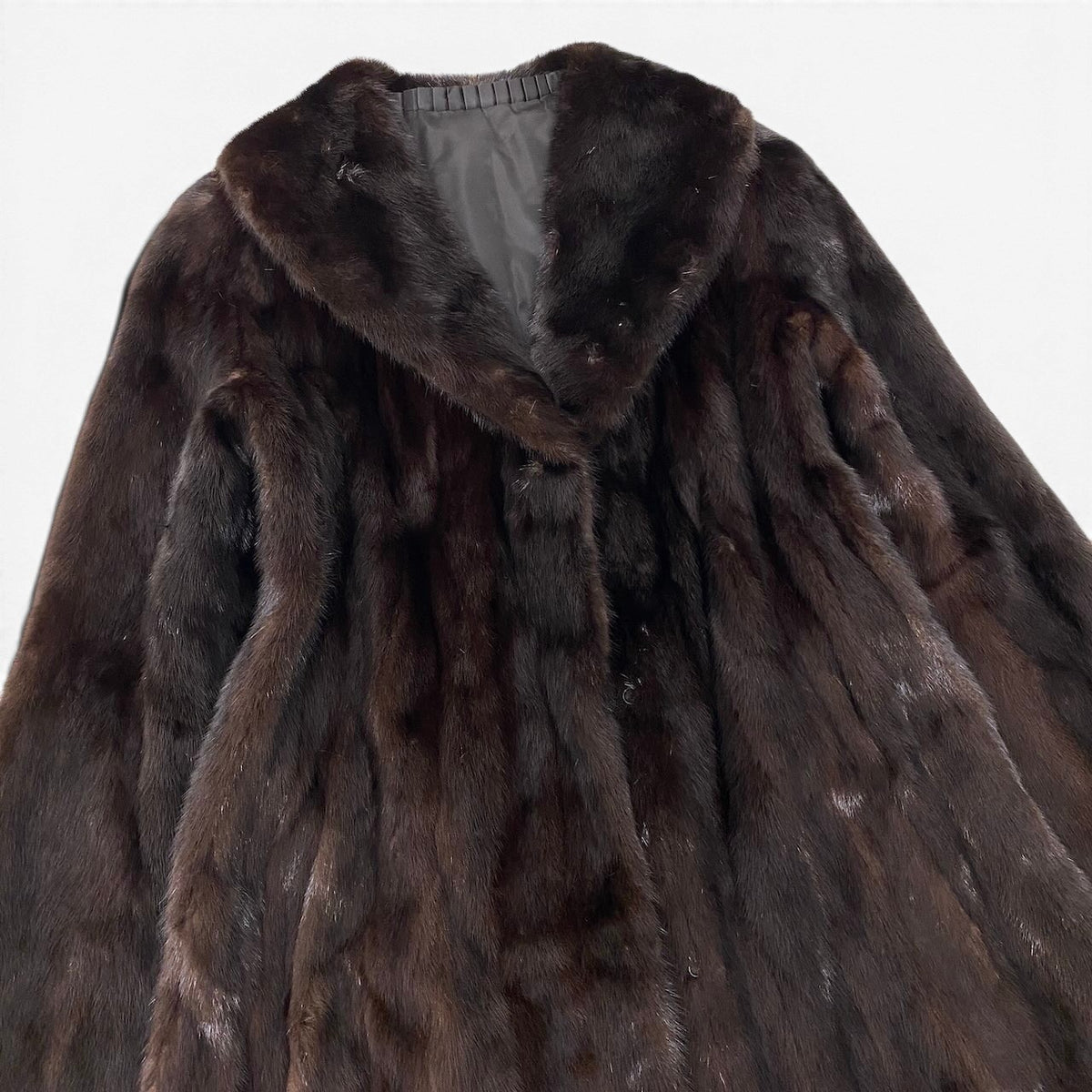 12i21 ダークミンク 超ロングコート 丈115cm サイズF ダークブラウン 本毛皮 Dark Mink Fur Long Coat リアルファーt18r