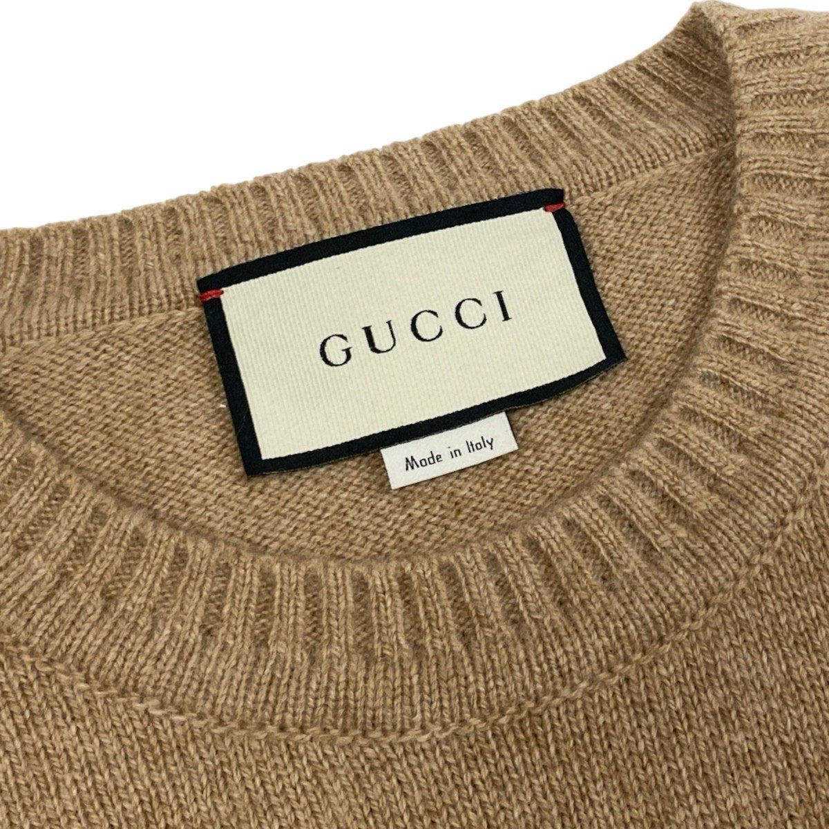 Ei7 【美品】 GUCCI グッチ カシミヤニットセーター ホースビット 五分袖 サイズL ベージュ カシミア100％ レディースk02i