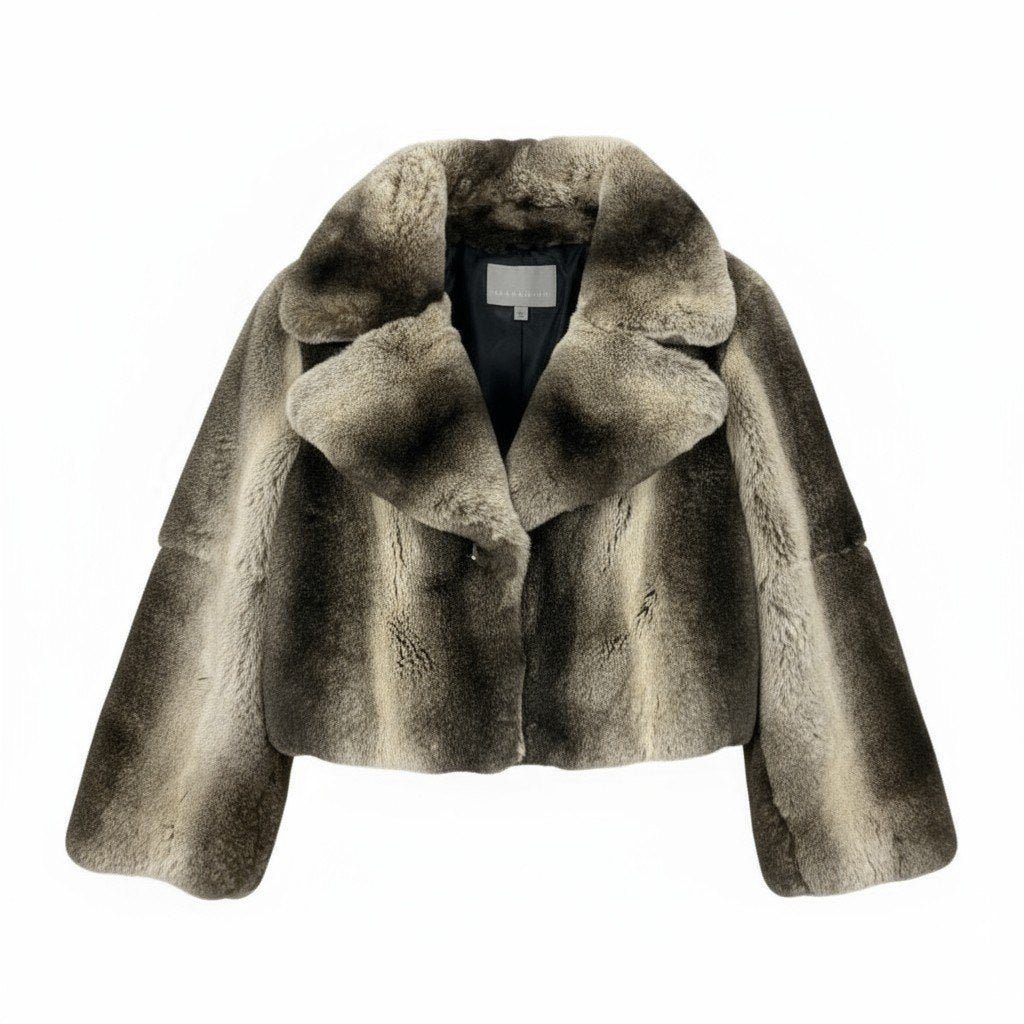 10k11 Theory luxe セオリーリュクス レッキスラビット リアルファージャケット ファーコート アウター サイズ38 グレー系 レディース 女性用k02i