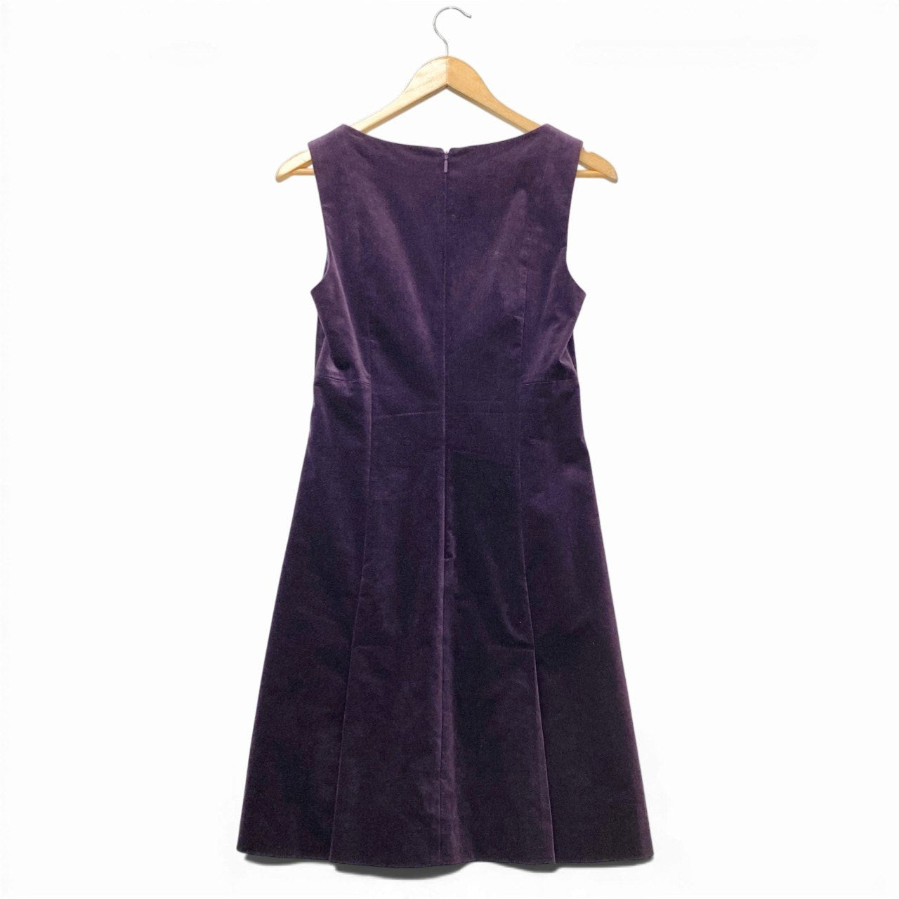 19b13 【美品】GUCCI グッチ ベロアノースリーブドレスワンピース Vネック 膝丈ワンピース 42サイズ パープル レディース 女性用u02t